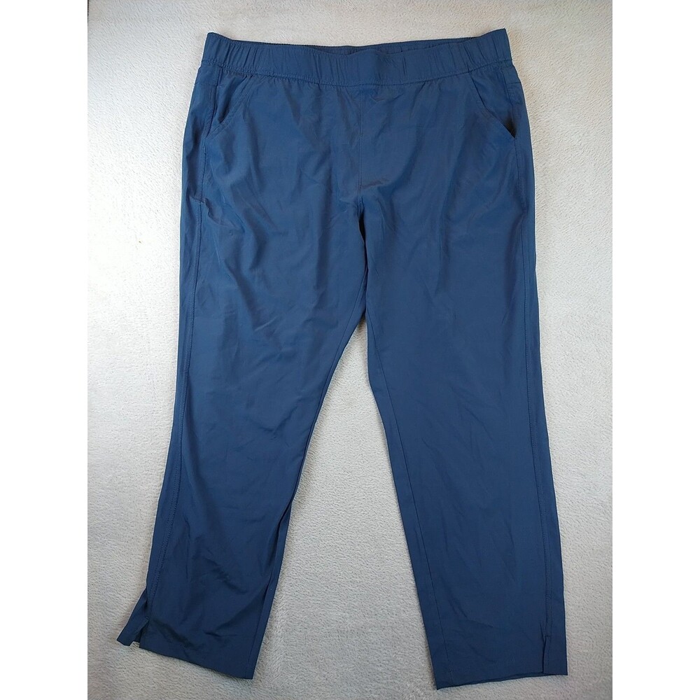 Eddie Bauer Departure Ankle Pant Women's XL Blue Pockets Mid-Rise Stretch Travel